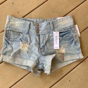 Distressed Denim Shorts